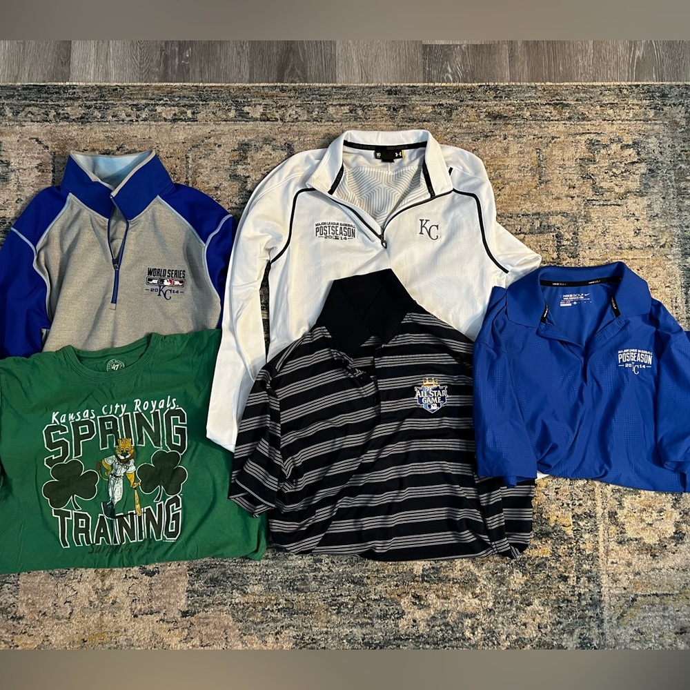 Bundle of Six (6) Kansas City Royals Apparel Items Baseball MLB Size Medium